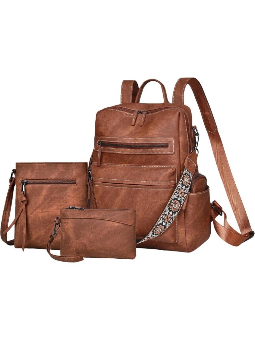 Stylish PU Leather Backpack Purse for Women - Travel Convertible Shoulder Bag